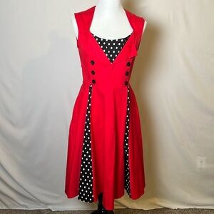 Unbranded red and black polka dot dress